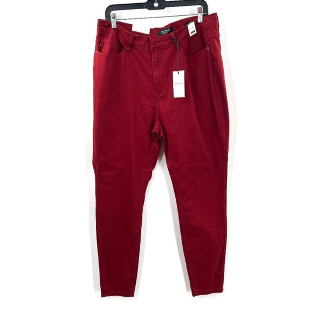 NEW Judy Blue high waist wine red stretch skinny fit jeans pants stretch 18W
